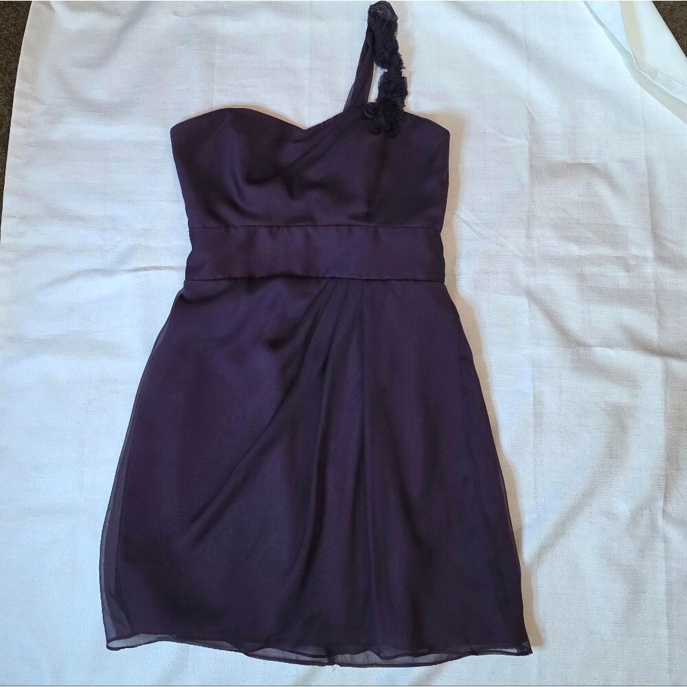 Alvina Valenta Maids Purple One Shoulder Dress Style 9137 Bridesmaid Size 12